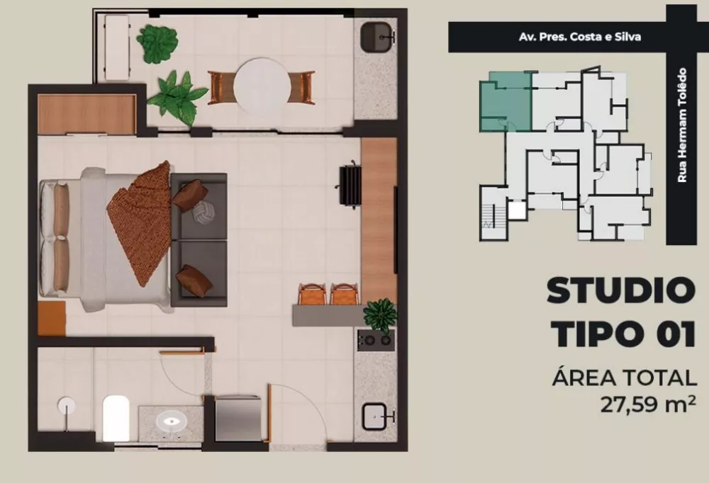 Apartamento, 1 quarto, 27 m² - Foto 5