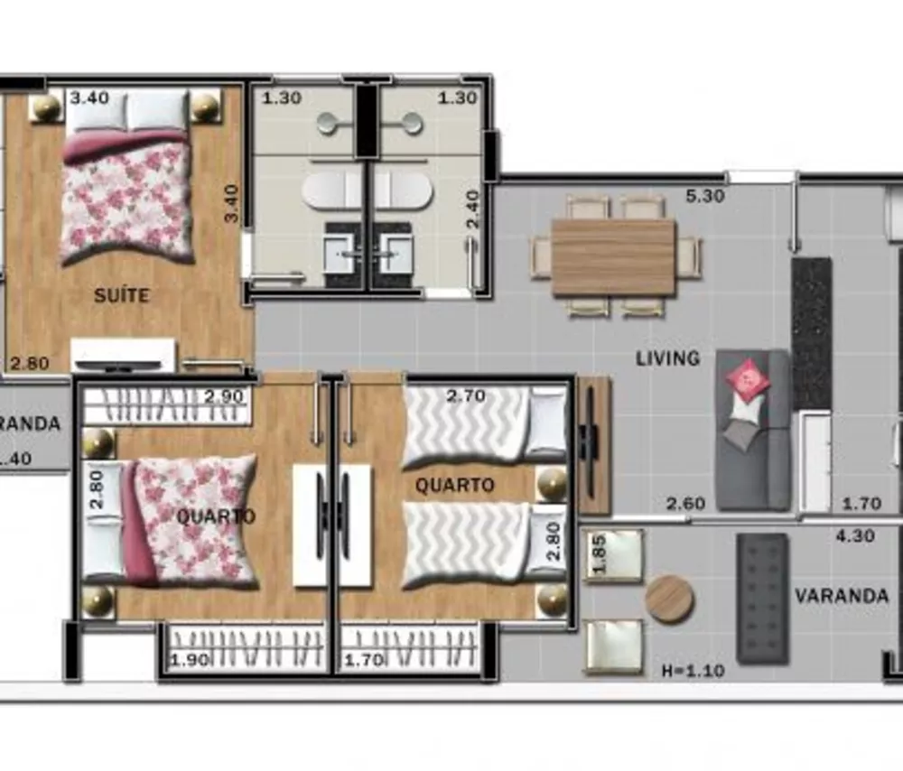 Apartamento, 3 quartos, 69 m² - Foto 10