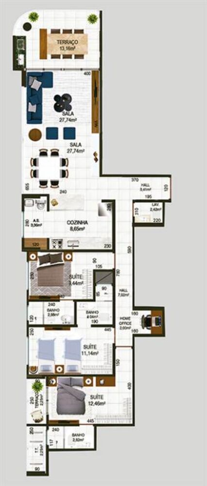 Apartamento, 3 quartos, 132 m² - Foto 2