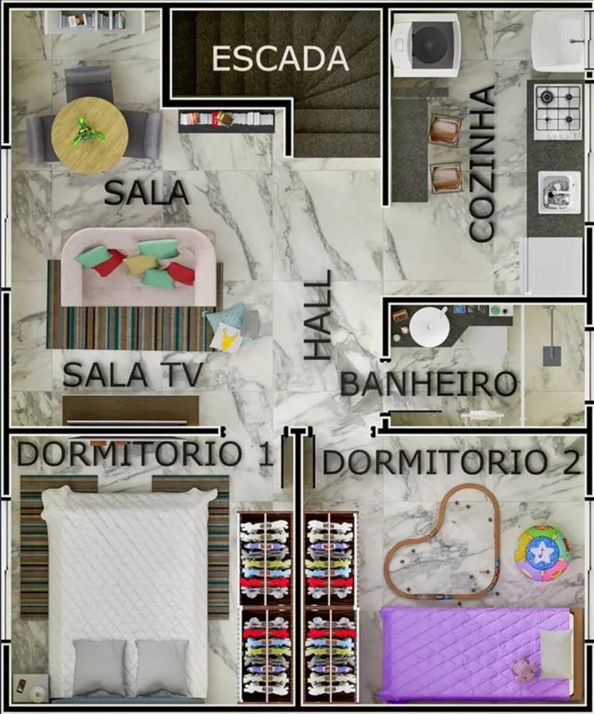 Sobrado, 2 quartos, 49 m² - Foto 9