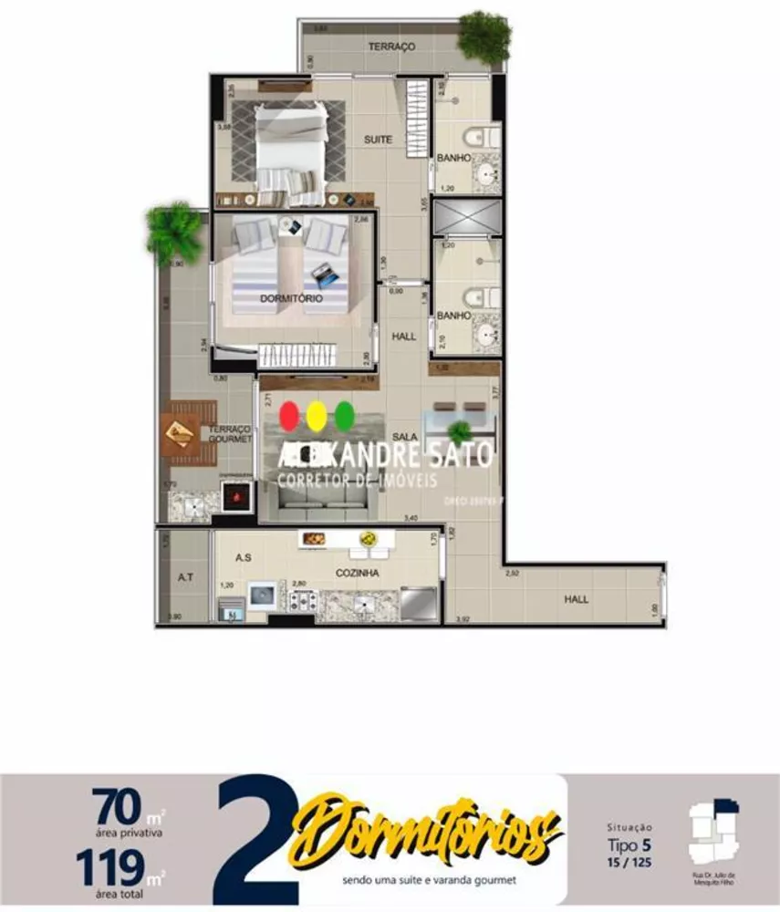 Apartamento à venda com 2 quartos, 40m² - Foto 5