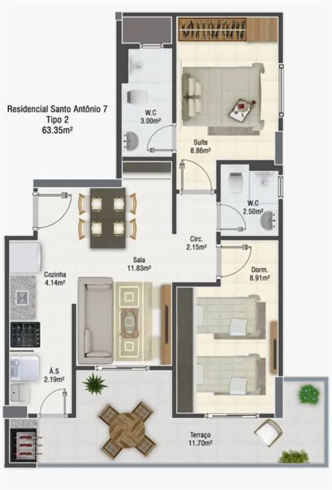 Apartamento, 2 quartos, 68 m² - Foto 16