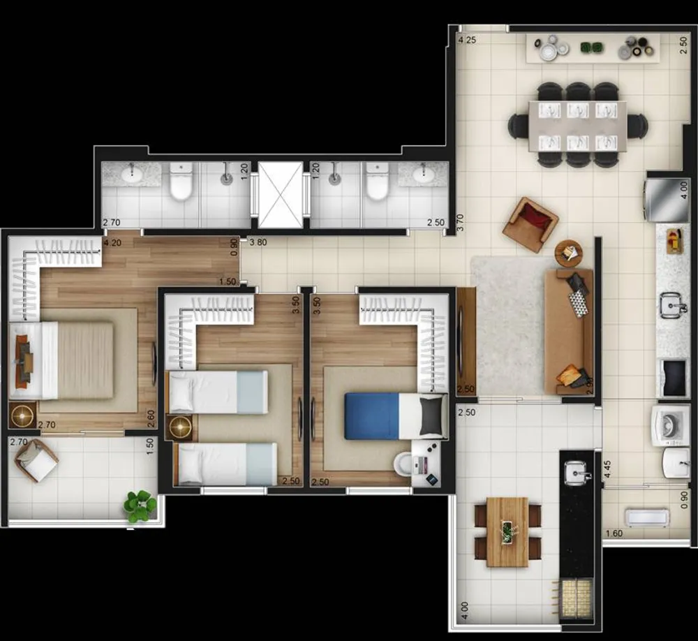 Apartamento, 3 quartos, 95 m² - Foto 8