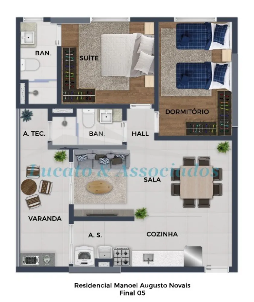 Apartamento, 2 quartos, 60 m² - Foto 1