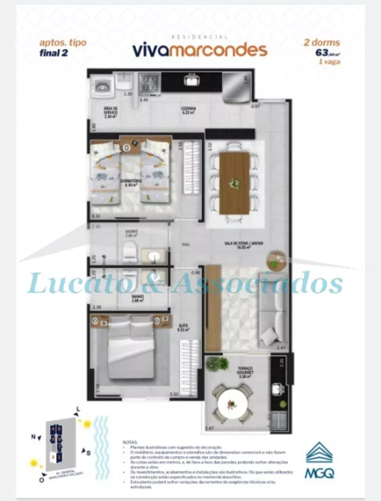 Apartamento à venda com 2 quartos, 62m² - Foto 4