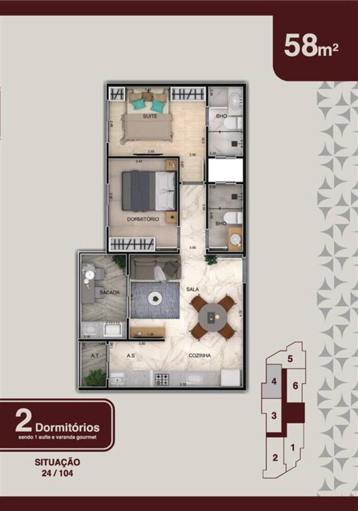 Apartamento, 2 quartos, 77 m² - Foto 3