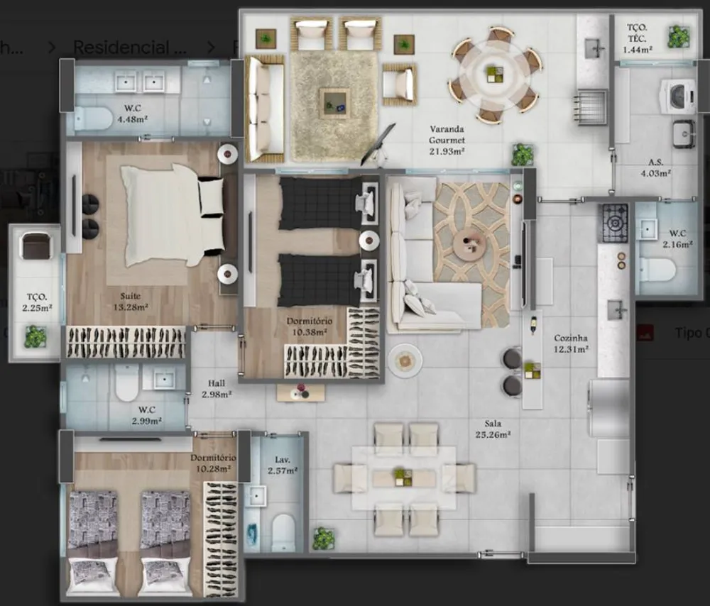 Apartamento, 3 quartos, 132 m² - Foto 14