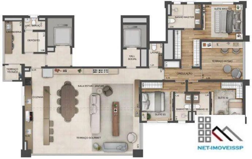 Apartamento à venda com 3 quartos, 201m² - Foto 14
