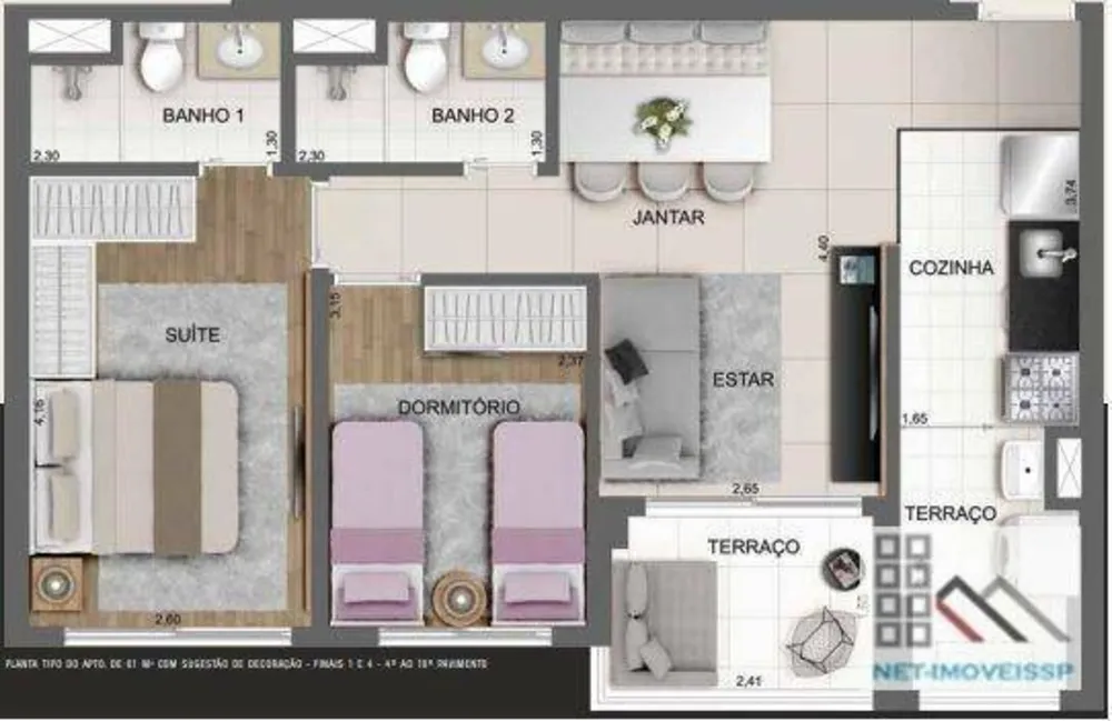 Apartamento, 2 quartos, 61 m² - Foto 11