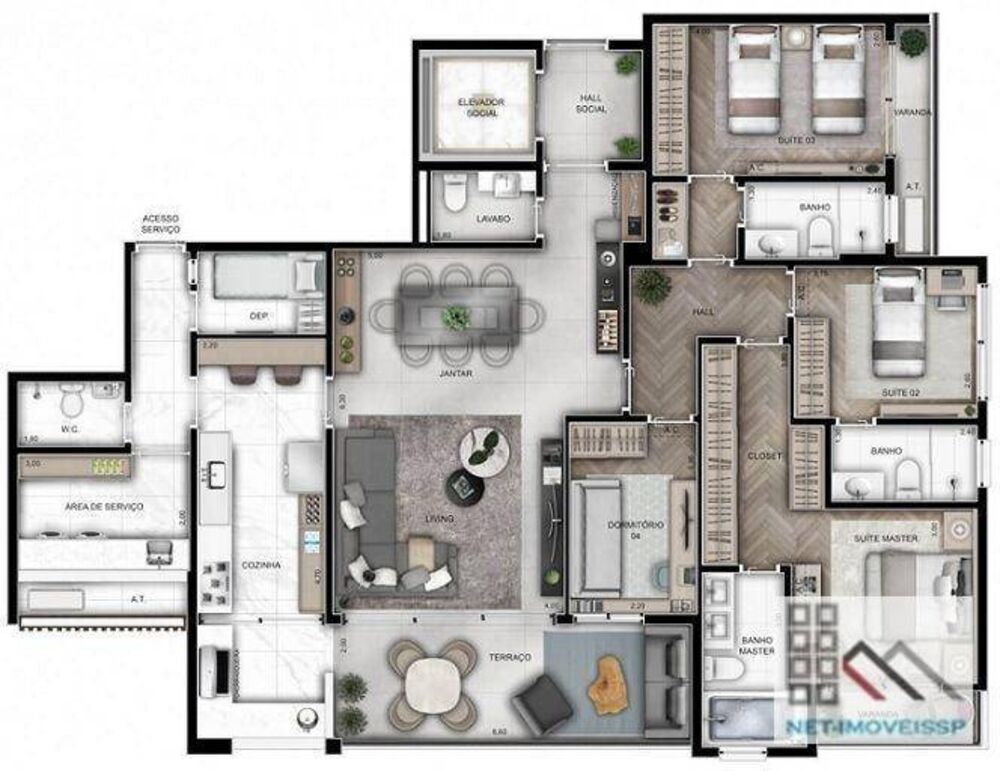 Apartamento, 4 quartos, 162 m² - Foto 1