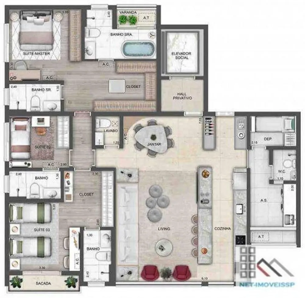 Apartamento, 4 quartos, 142 m² - Foto 7
