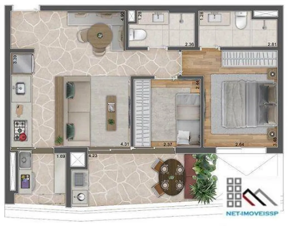 Apartamento, 2 quartos, 67 m² - Foto 2