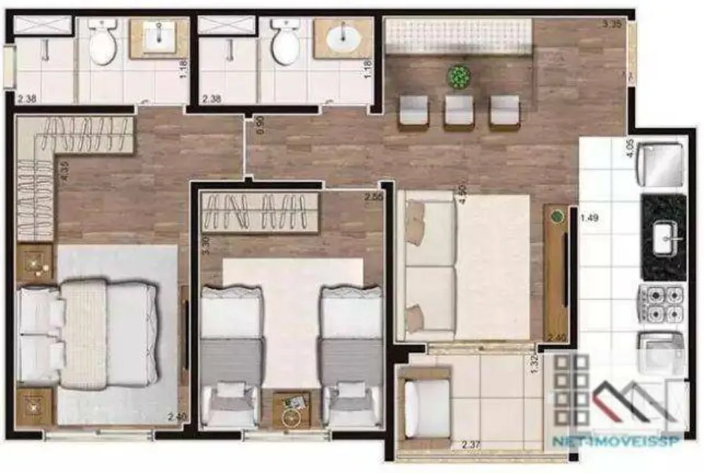 Apartamento, 2 quartos, 55 m² - Foto 7