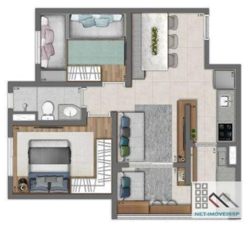 Apartamento, 2 quartos, 50 m² - Foto 1