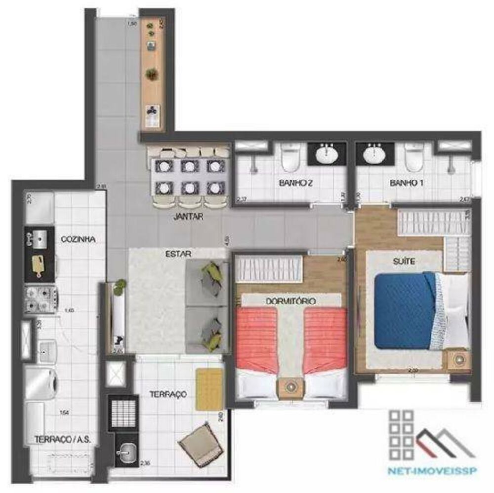 Apartamento, 2 quartos, 67 m² - Foto 2
