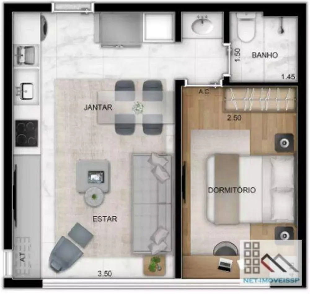 Apartamento, 1 quarto, 38 m² - Foto 8