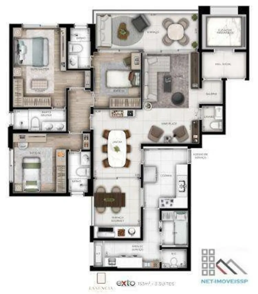 Apartamento, 2 quartos, 153 m² - Foto 2