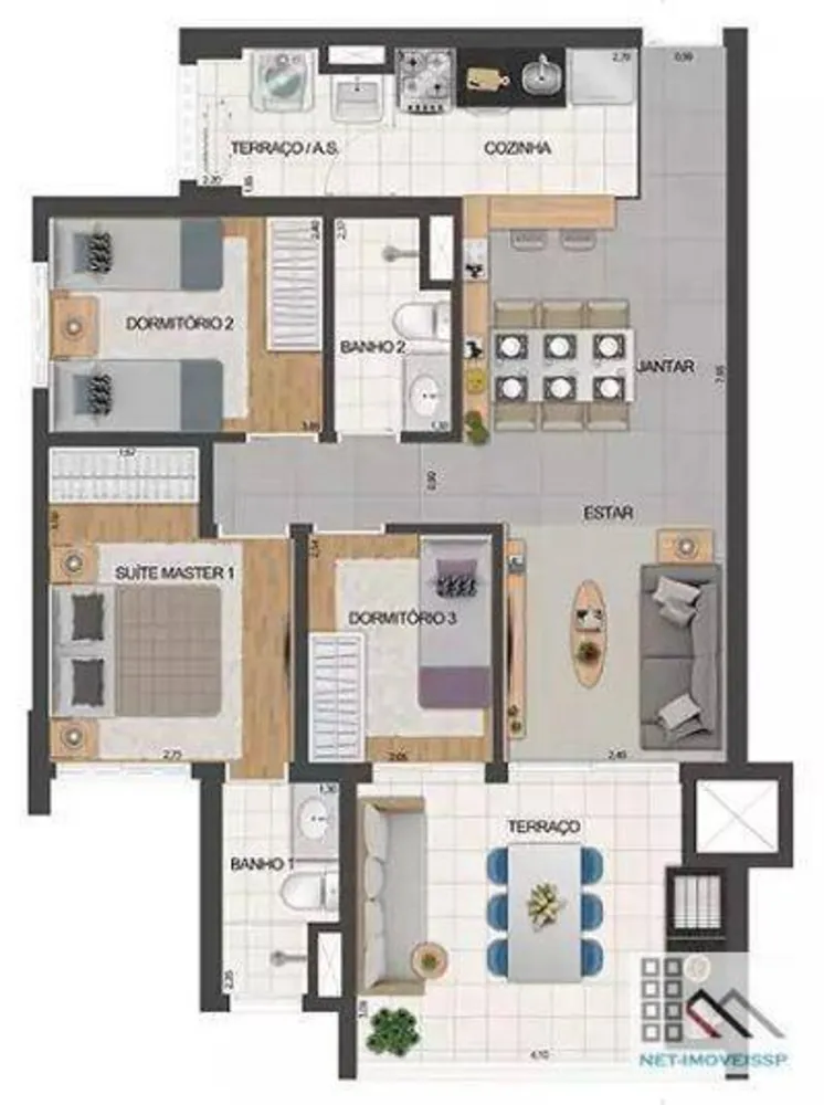 Apartamento, 3 quartos, 80 m² - Foto 1