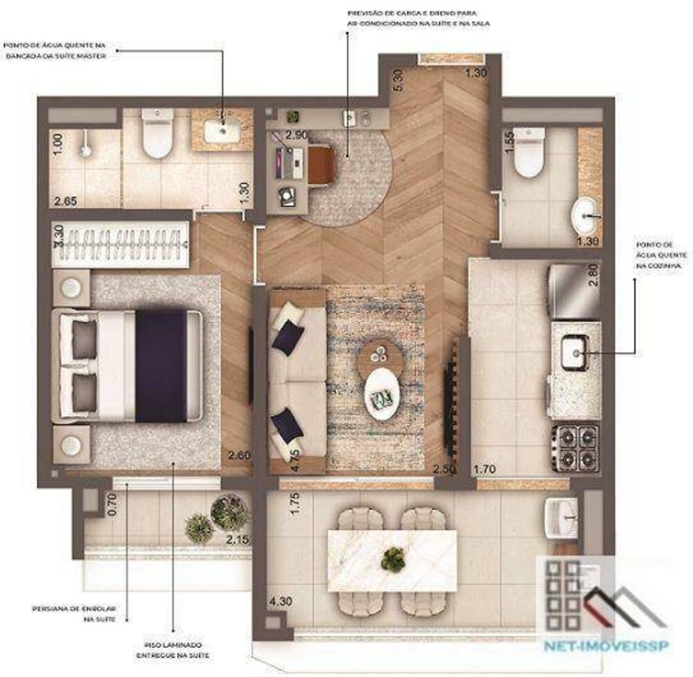 Apartamento, 1 quarto, 44 m² - Foto 1