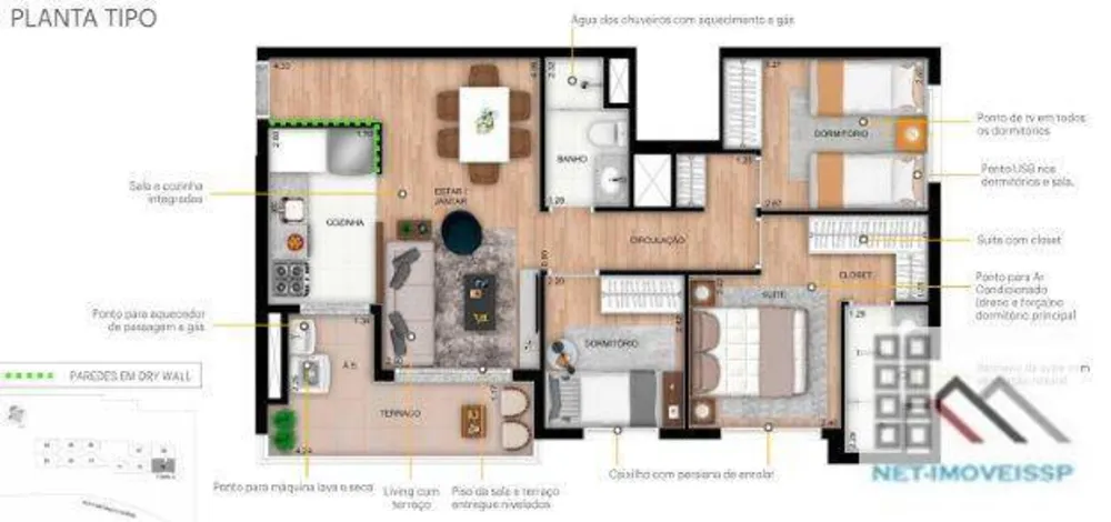 Apartamento, 3 quartos, 68 m² - Foto 7