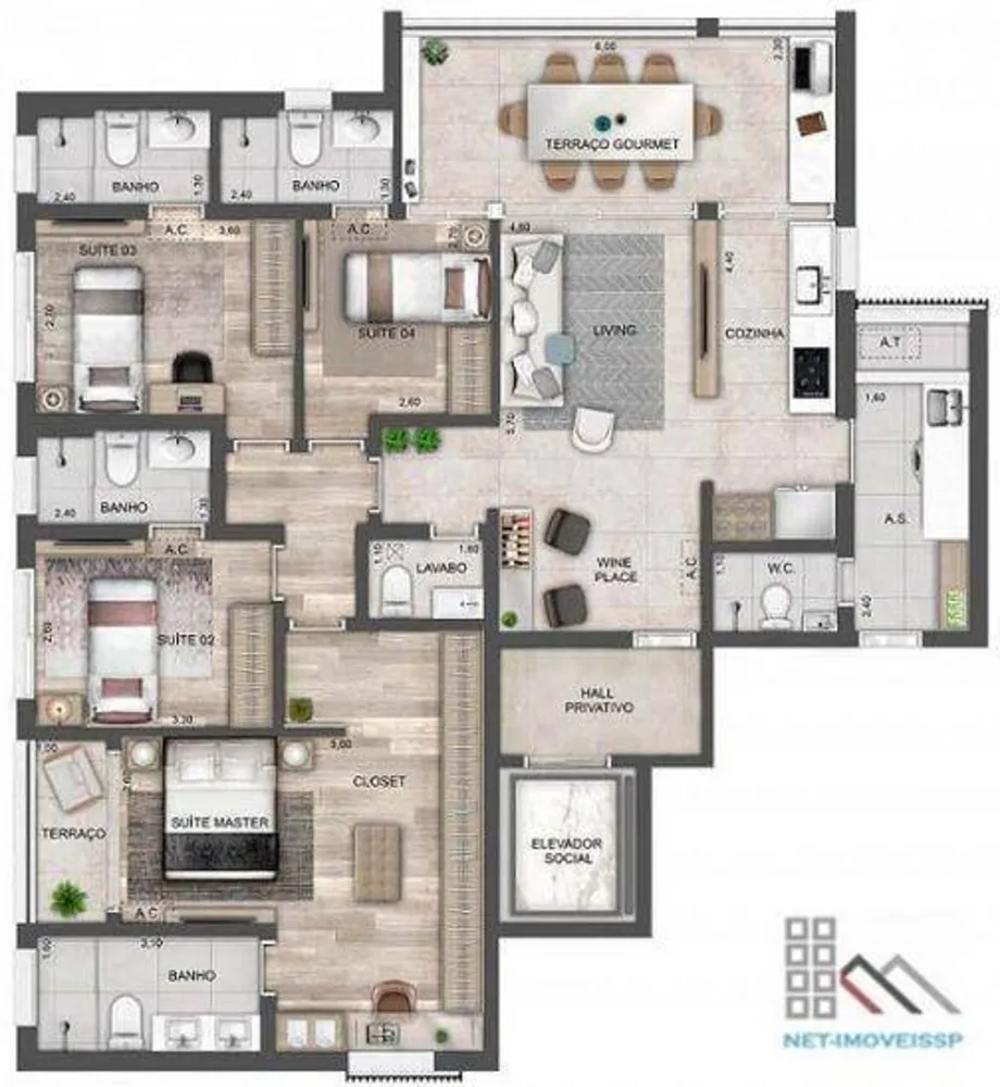 Apartamento, 4 quartos, 142 m² - Foto 5