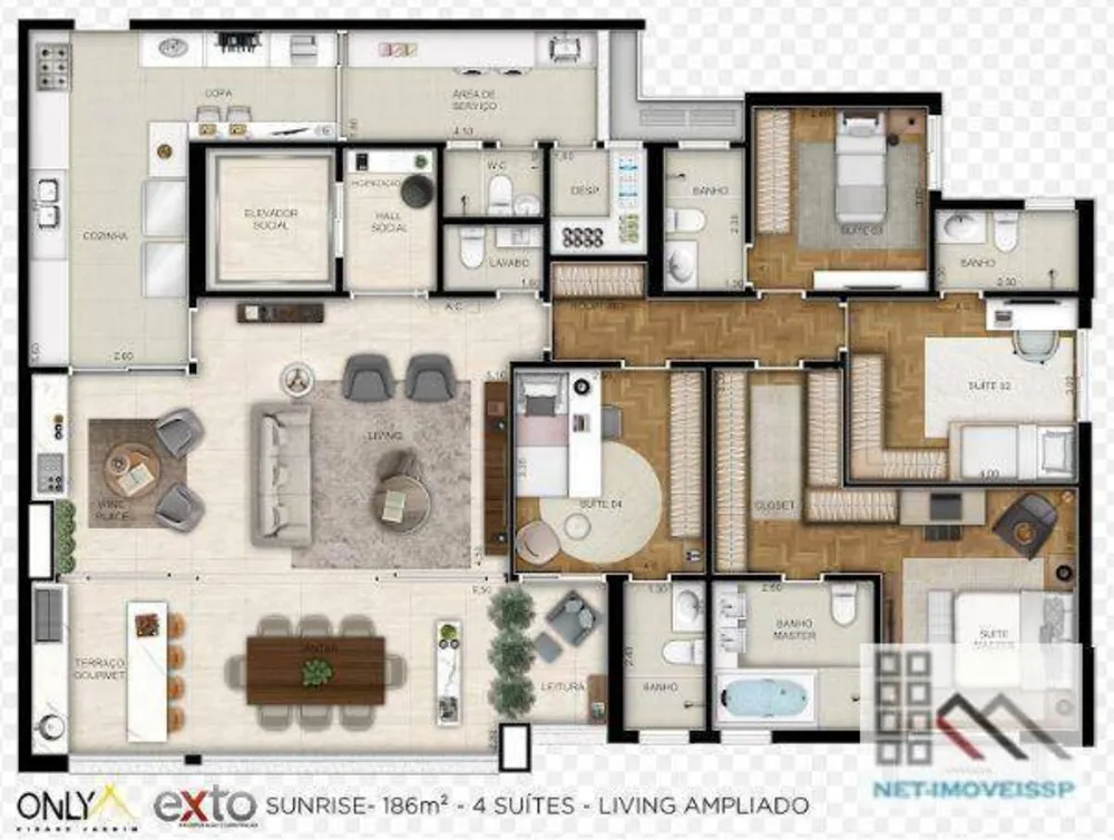 Apartamento, 3 quartos, 186 m² - Foto 2