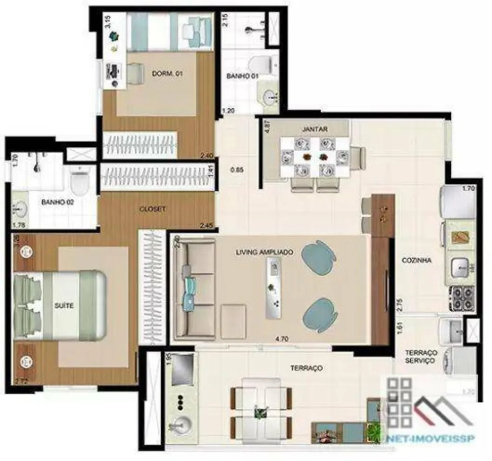 Apartamento, 2 quartos, 78 m² - Foto 8