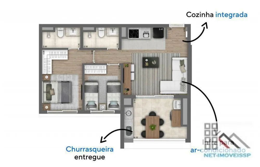 Apartamento, 2 quartos, 65 m² - Foto 9