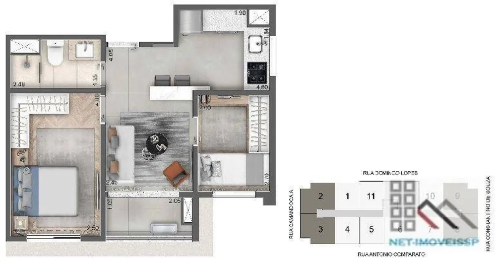 Apartamento, 2 quartos, 43 m² - Foto 9