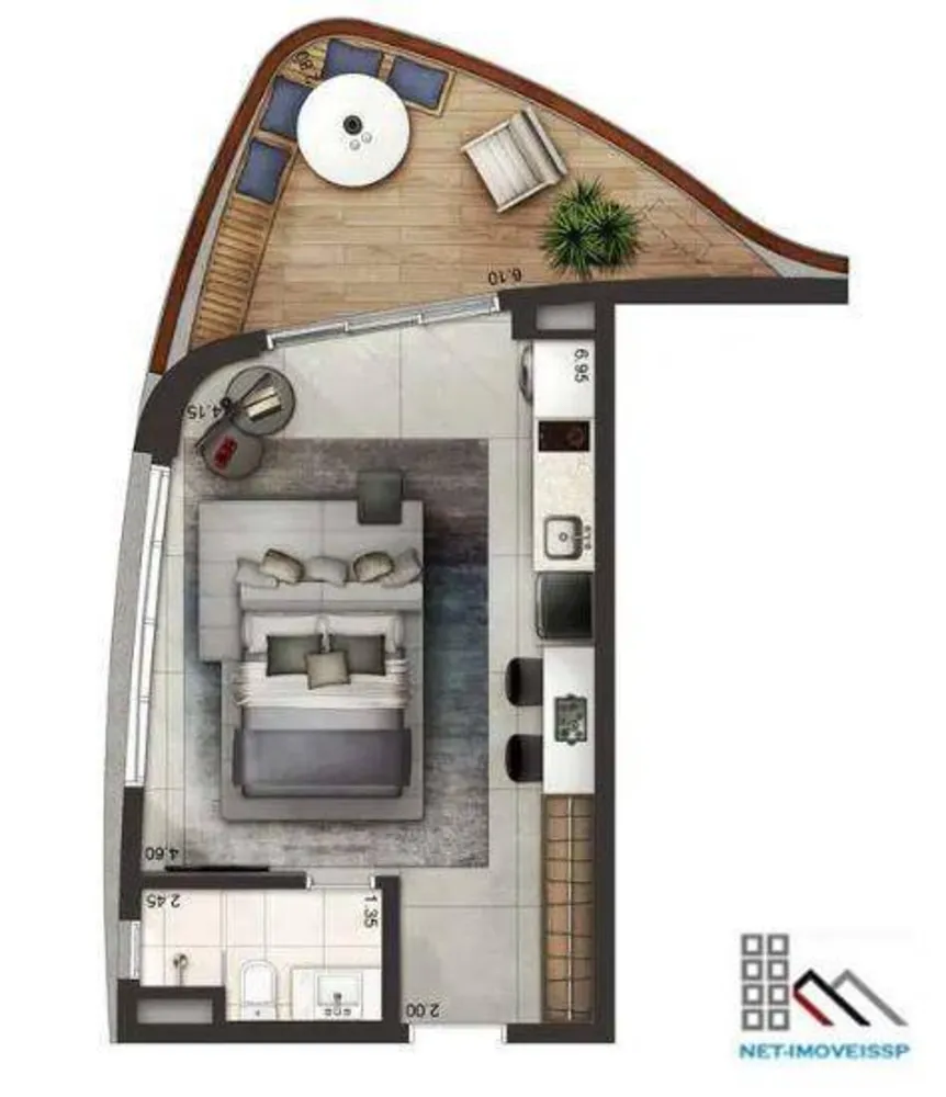 Apartamento, 1 quarto, 46 m² - Foto 13