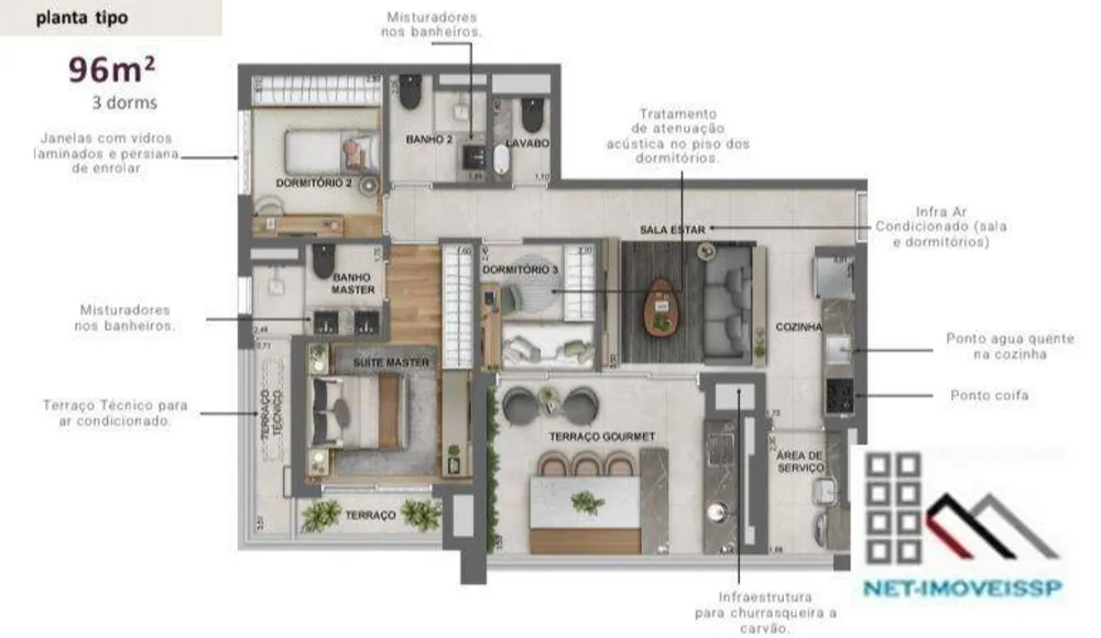 Apartamento, 3 quartos, 96 m² - Foto 9