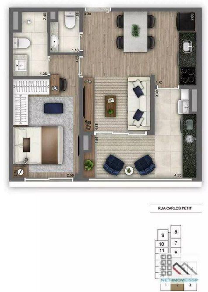 Apartamento, 1 quarto, 47 m² - Foto 4