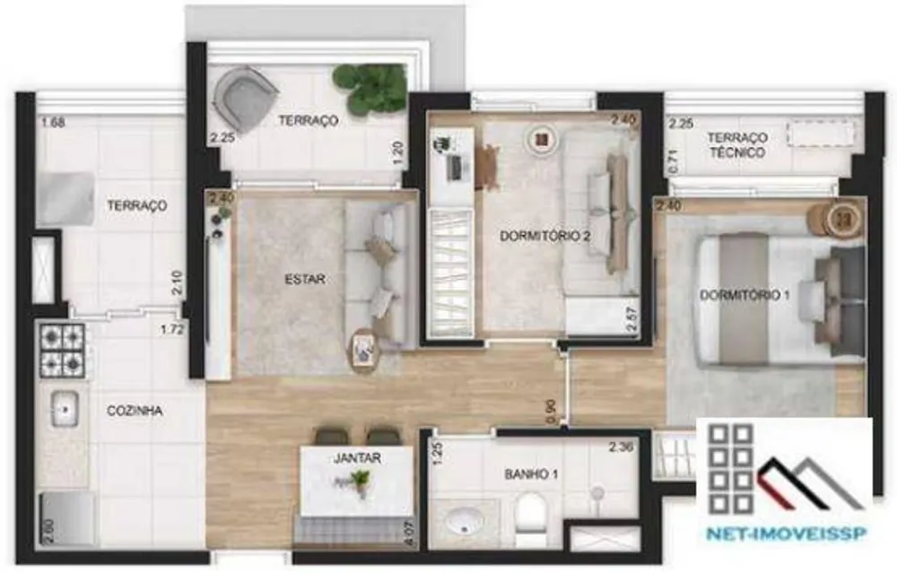 Apartamento, 1 quarto, 51 m² - Foto 11