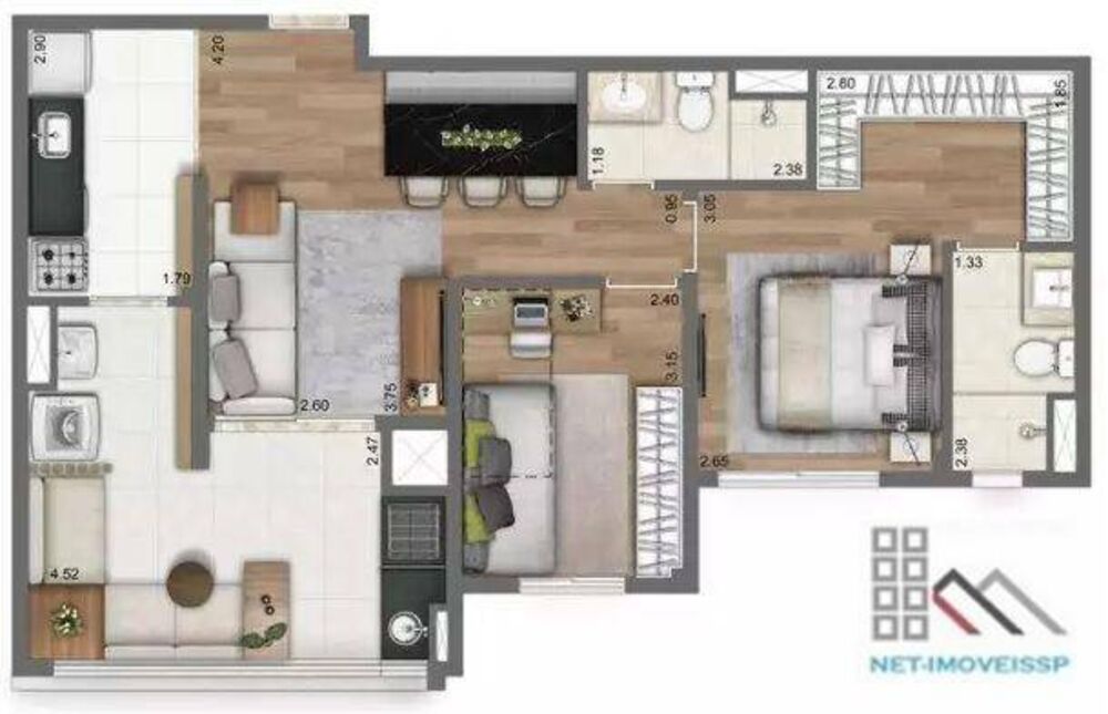 Apartamento, 2 quartos, 67 m² - Foto 2