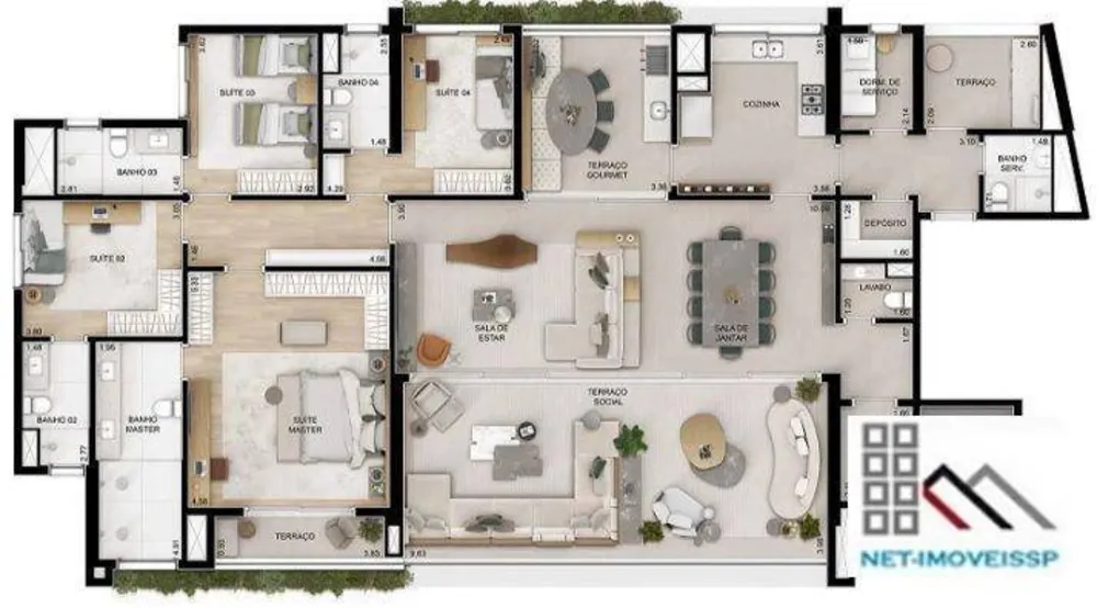 Apartamento, 4 quartos, 262 m² - Foto 4
