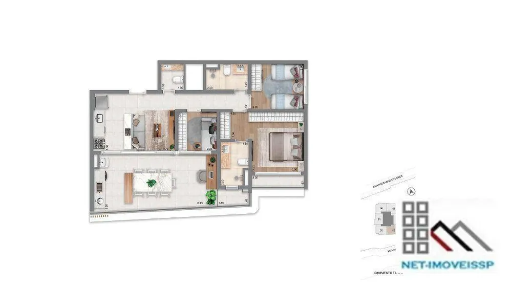 Apartamento, 3 quartos, 94 m² - Foto 2