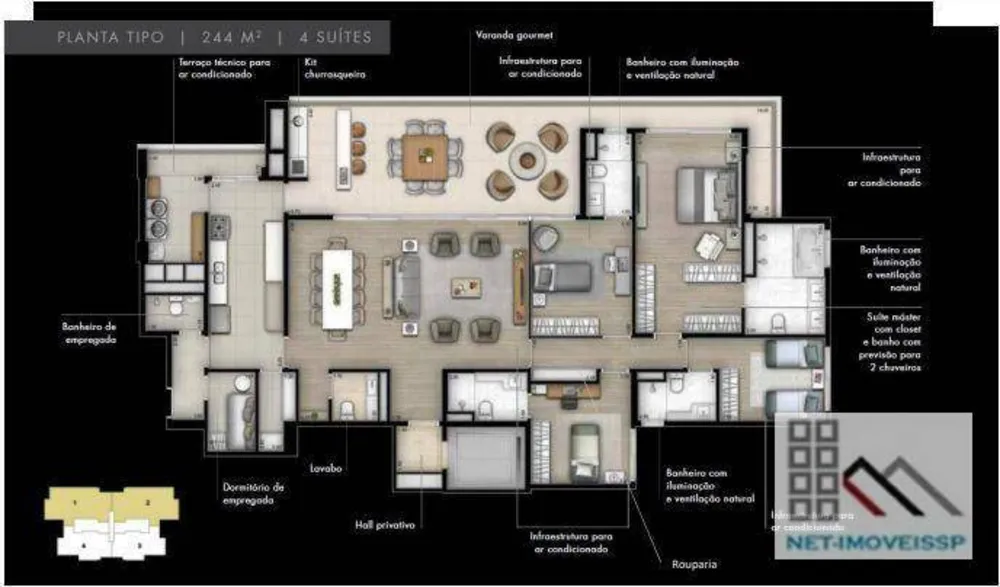 Apartamento, 4 quartos, 244 m² - Foto 11