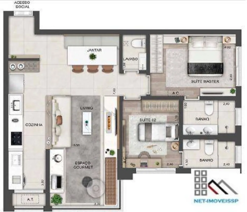 Apartamento, 2 quartos, 80 m² - Foto 1