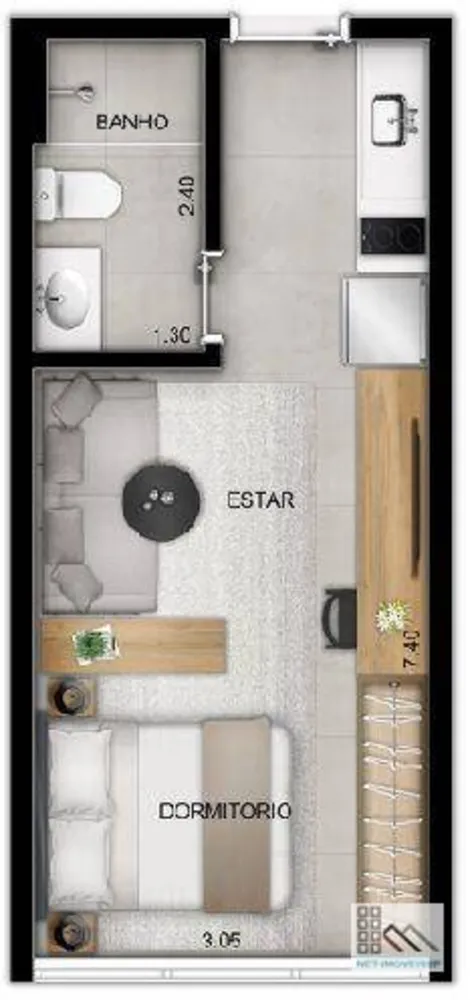 Apartamento, 1 quarto, 28 m² - Foto 15