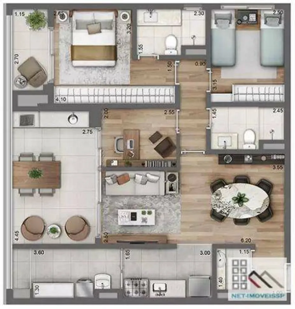 Apartamento, 2 quartos, 95 m² - Foto 3