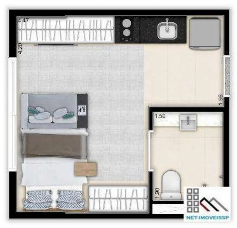 Kitnet-Studio, 21 m² - Foto 4