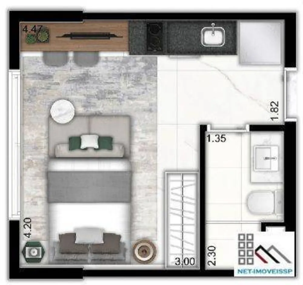 Kitnet-Studio, 21 m² - Foto 3