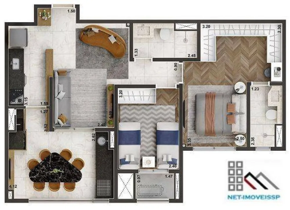 Apartamento, 2 quartos, 70 m² - Foto 2