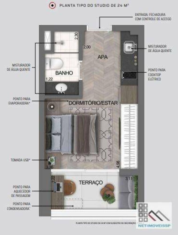 Kitnet-Studio, 24 m² - Foto 16