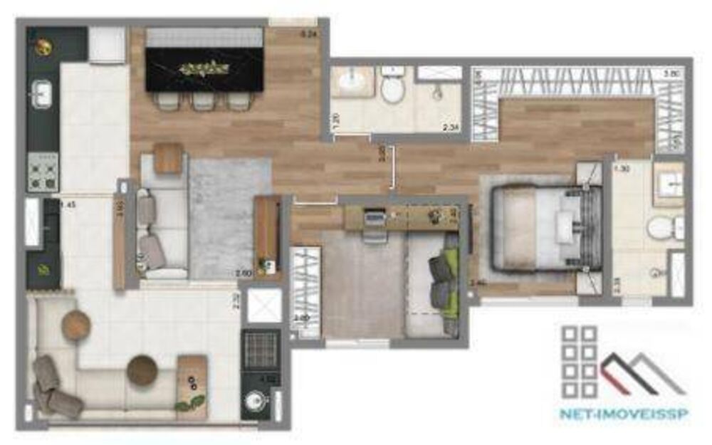 Apartamento, 2 quartos, 68 m² - Foto 1
