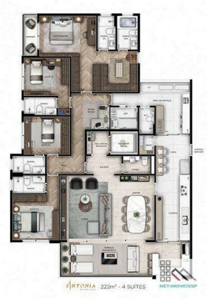 Apartamento, 4 quartos, 222 m² - Foto 15
