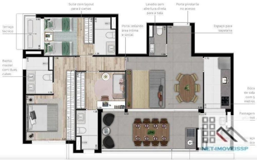 Apartamento, 3 quartos, 110 m² - Foto 2