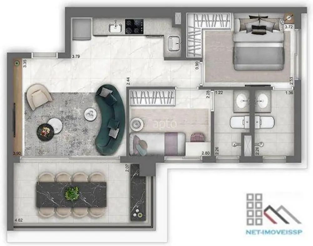 Apartamento, 1 quarto, 45 m² - Foto 6