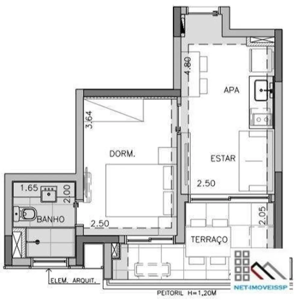 Kitnet-Studio, 37 m² - Foto 16