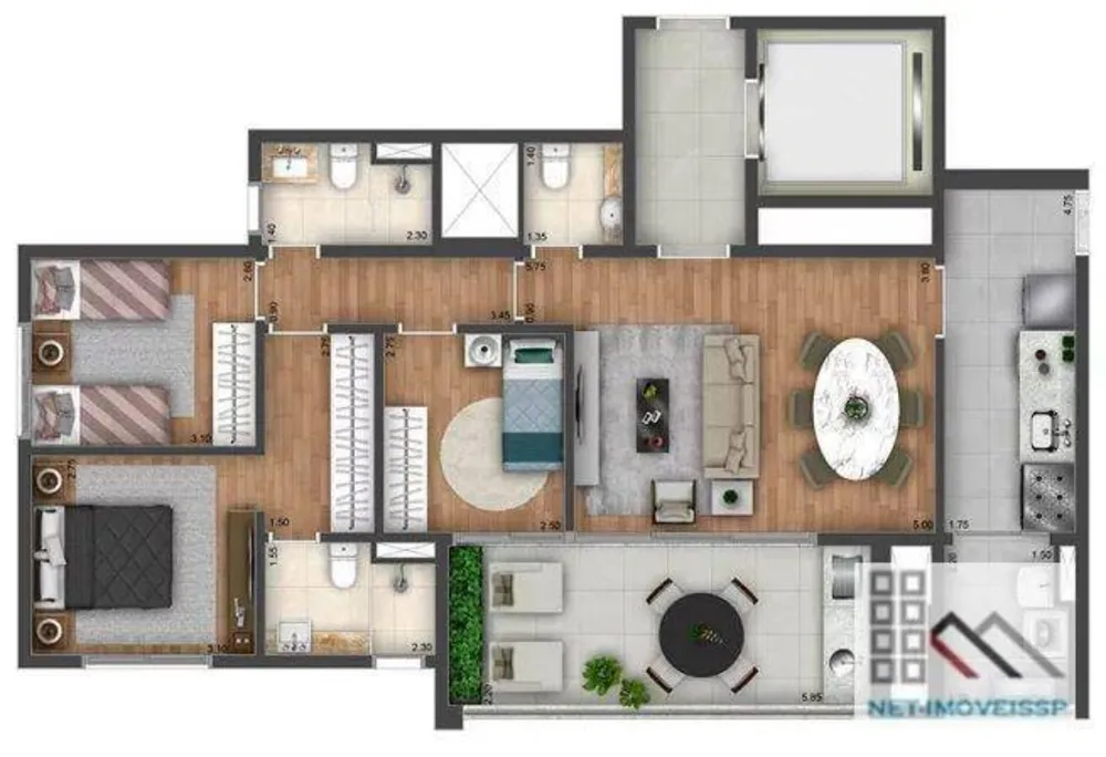 Apartamento, 3 quartos, 100 m² - Foto 8